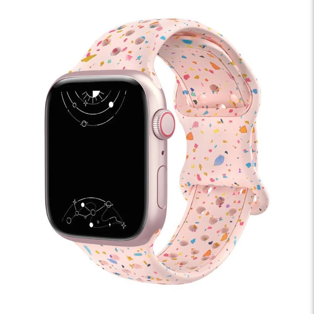 Obruo Printed Sports Silicon Pink Speckled Smartwatch Band Brand New!